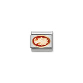 Nomination Composable Classic HALBEDELST, OVAL aus Edelstahl und 18K-Gold (12_KAMEE)